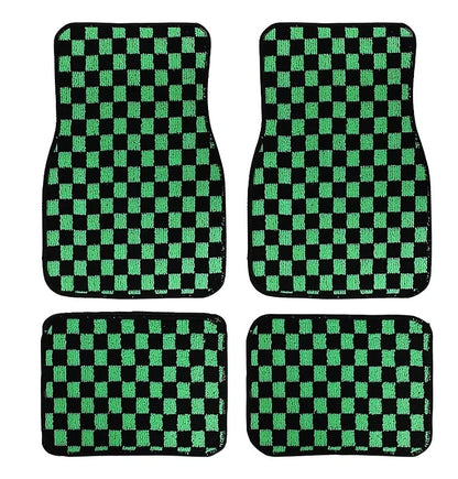 Checkerboard Car Foot Mat Dustproof Easy To Care Car Universal