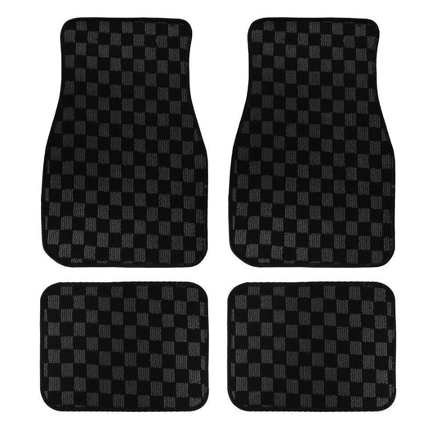 Checkerboard Car Foot Mat Dustproof Easy To Care Car Universal