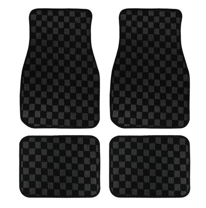 Checkerboard Car Foot Mat Dustproof Easy To Care Car Universal
