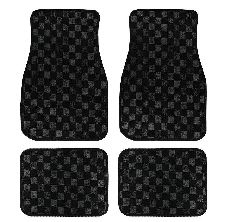 Checkerboard Car Foot Mat Dustproof Easy To Care Car Universal
