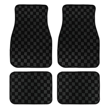 Checkerboard Car Foot Mat Dustproof Easy To Care Car Universal