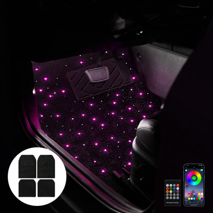 Car Led Atmosphere Lamp Starry RGB Car Luminous Foot Mat