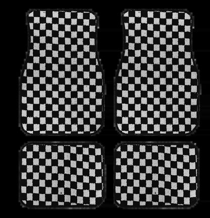 Checkerboard Car Foot Mat Dustproof Easy To Care Car Universal