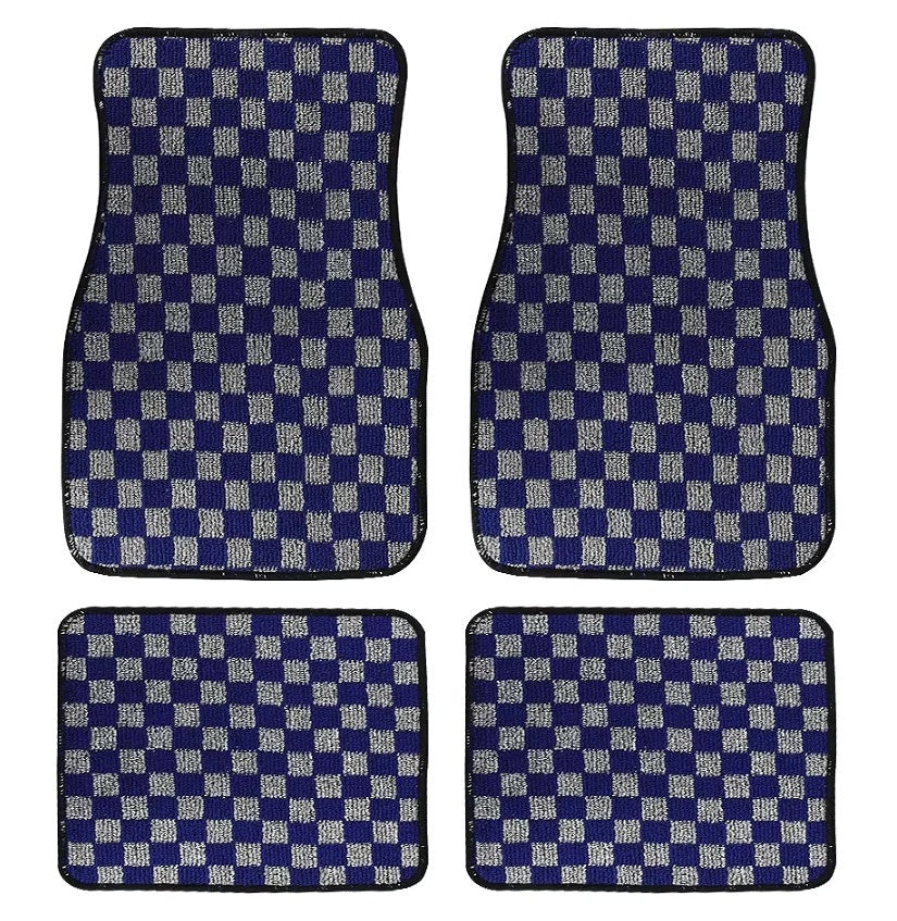 Checkerboard Car Foot Mat Dustproof Easy To Care Car Universal